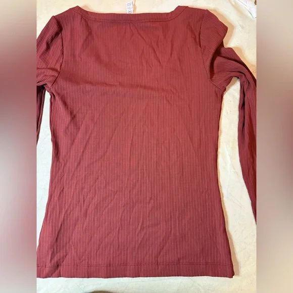 SPANX Ribbed Crew Neck Top in Rustic Red - Picture 7 of 8